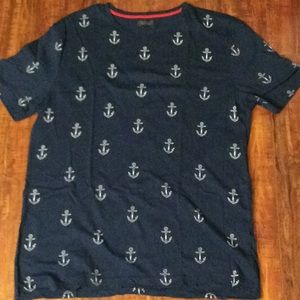 Zara Navy Blue T-shirt with White embroidery